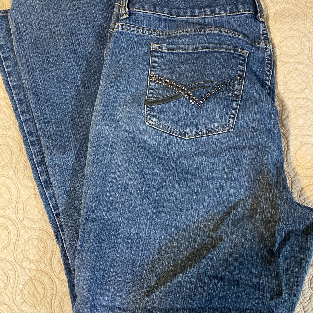 Lee Riders 18M midrise boot cut jeans.
